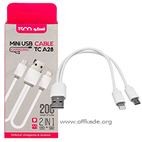 کابل تبدیل USB به microUSB و لایتنینگ 20 سانتی متر تسکو مدل TC-A28 