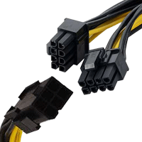 کابل تبدیل برق گرافیک 6 پین نر به دو 8 پین ماده 20 سانتی متر مدل PCIe68